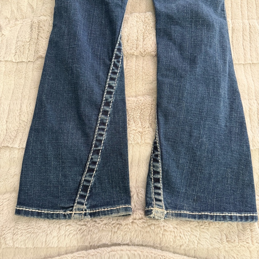 True Religion Girls Joey Rainbow Thick Stitch Low Rise Flare Jeans Girls Size 6 - Picture 8 of 13